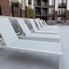 Row of sundeck lounge chairs